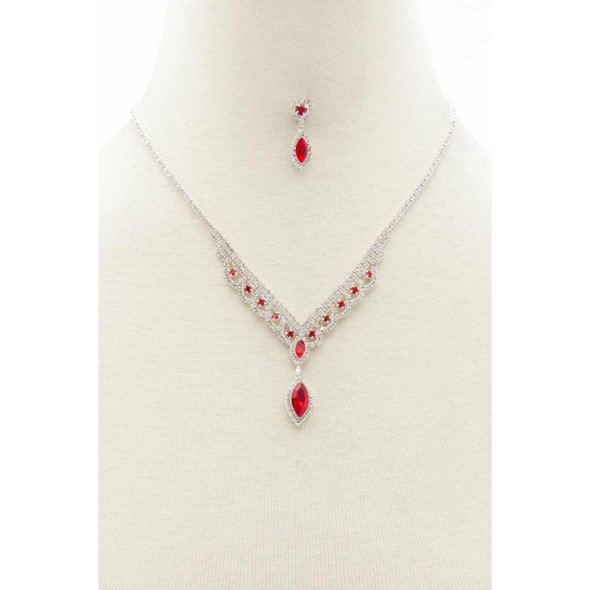 Collier Strass Forme Marquise