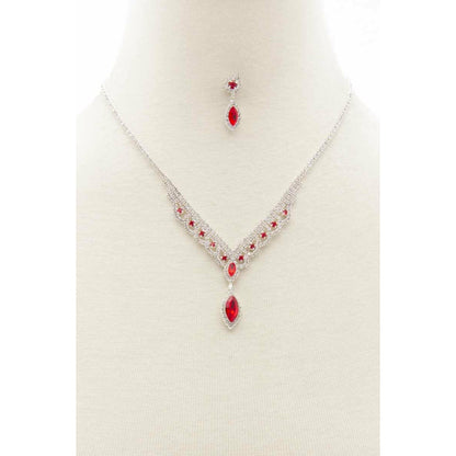 Collier Strass Forme Marquise