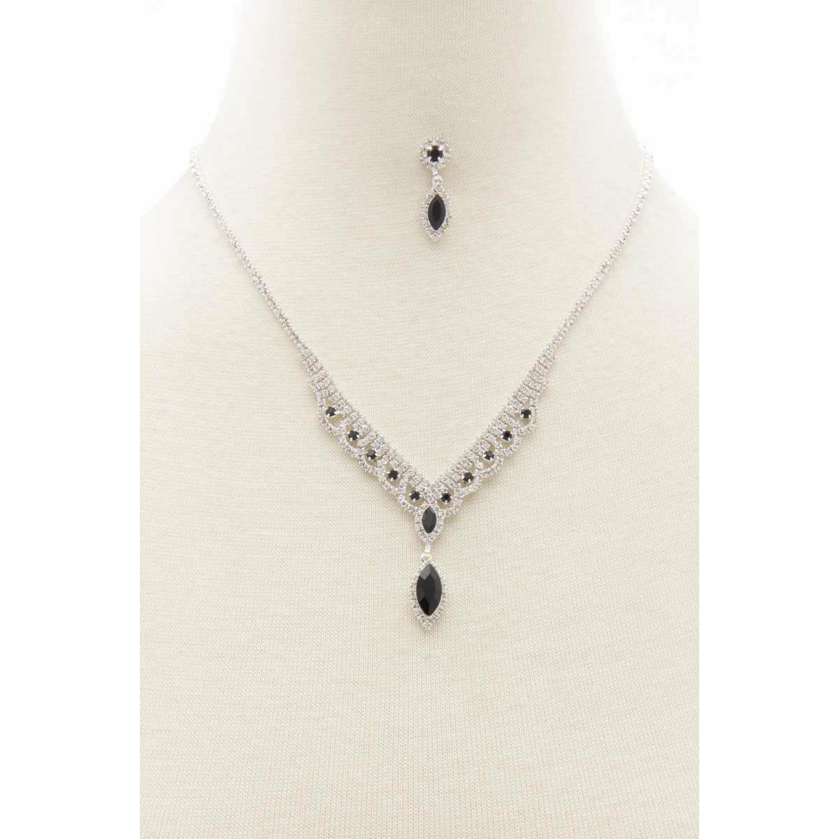 Collier Strass Forme Marquise