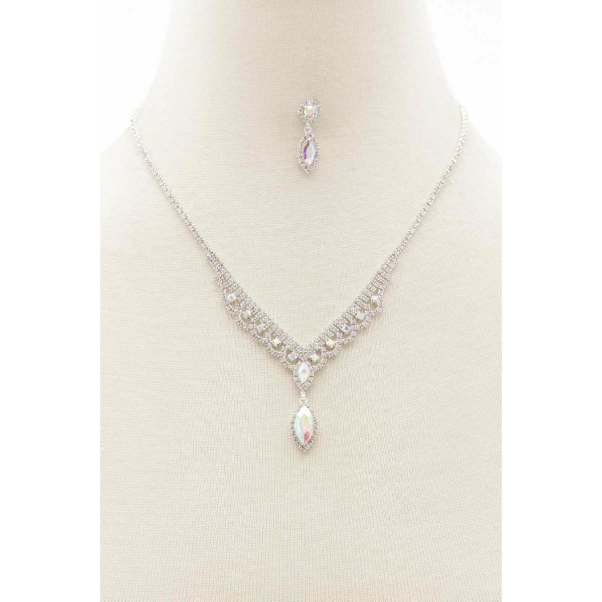 Collier Strass Forme Marquise