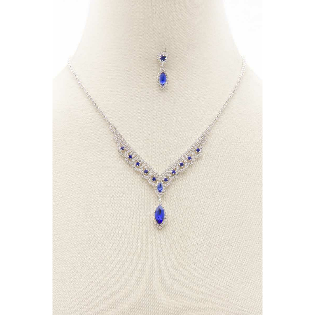 Collier Strass Forme Marquise