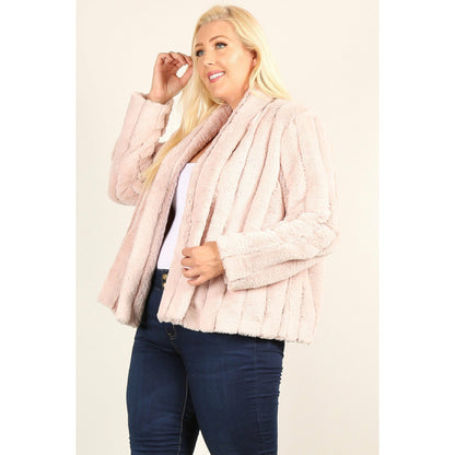 Vestes en fausse fourrure grande taille avec devant ouvert et coupe ample