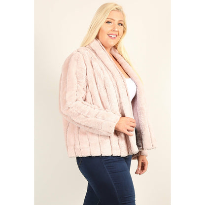 Vestes en fausse fourrure grande taille avec devant ouvert et coupe ample