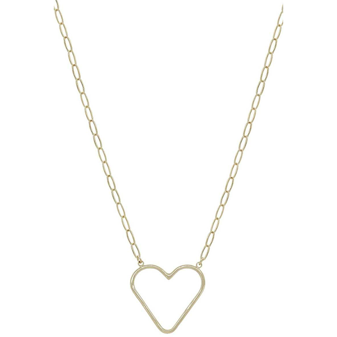 Collier pendentif coeur chaîne en métal