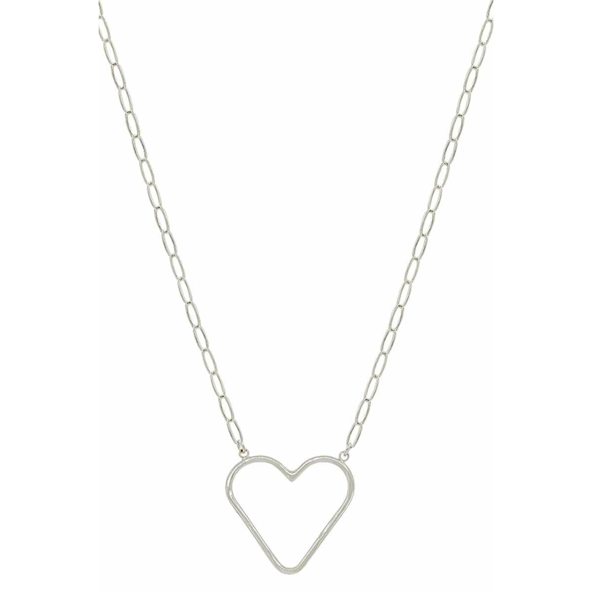 Collier pendentif coeur chaîne en métal