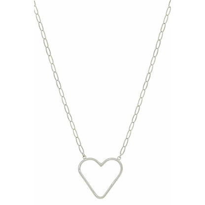 Collier pendentif coeur chaîne en métal