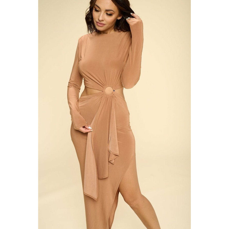 Bodycon Cut Out Party Dress with a side Slit