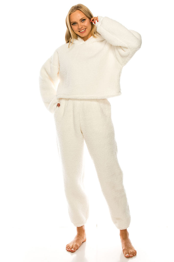 White 2 Piece Bear Pajama Set