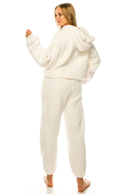 White 2 Piece Bear Pajama Set