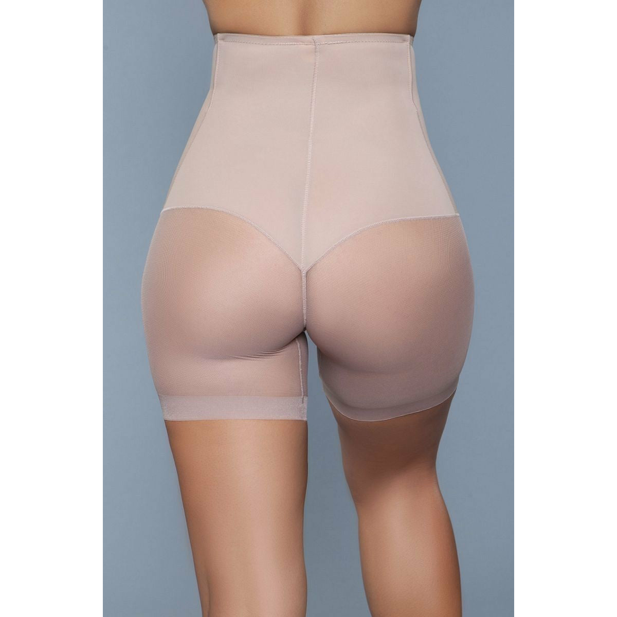 Nude High Waist Mesh Shorts Body Shaper With Waist Boning