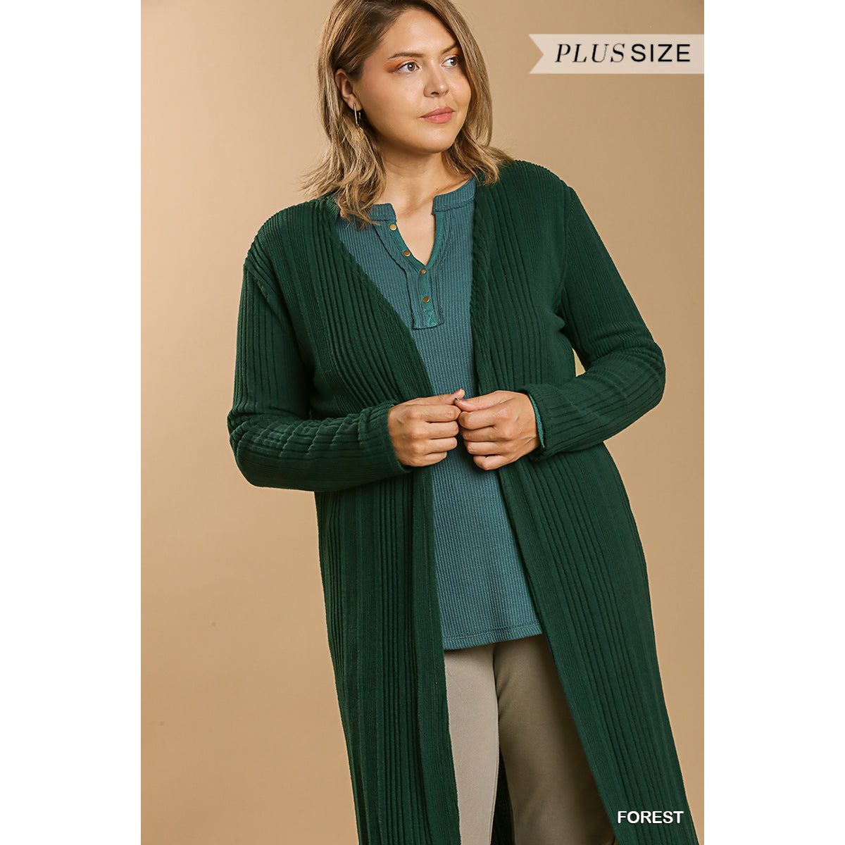 Open Front Long Body Cardigan