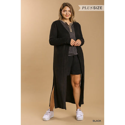 Open Front Long Body Cardigan