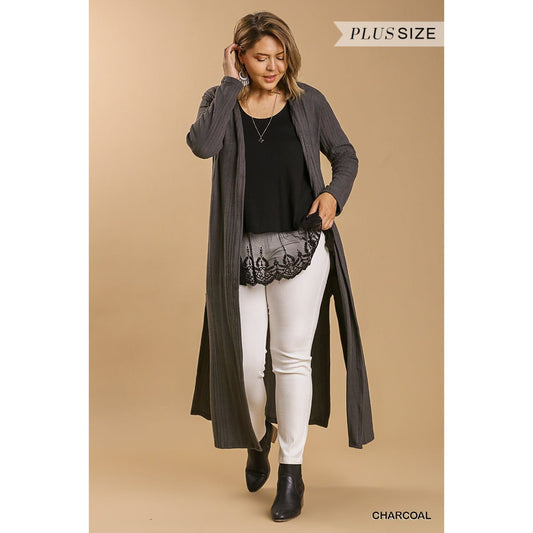 Open Front Long Body Cardigan