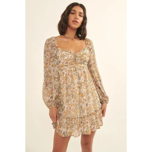 Floral Print Mini Woven Dress