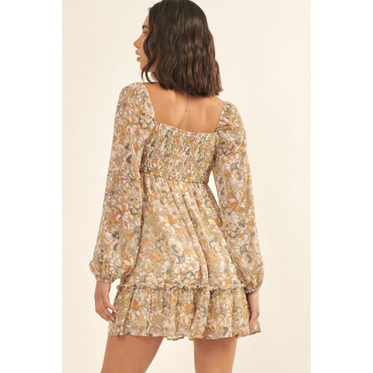 Floral Print Mini Woven Dress