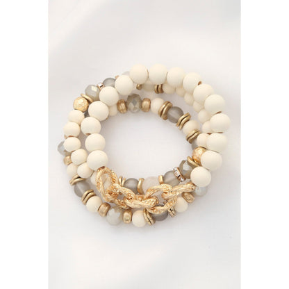 Circle Link Beaded Bracelet Set