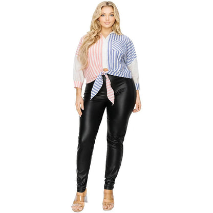 Plus Multi-Color Striped Top