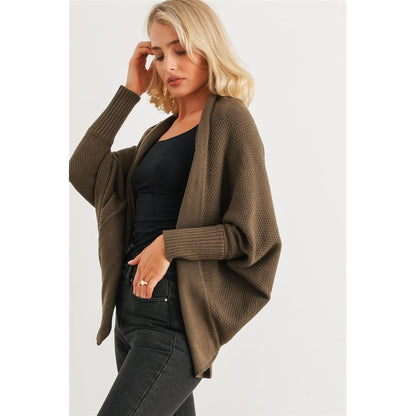 Batwing Sleeve Open Front Cardigan