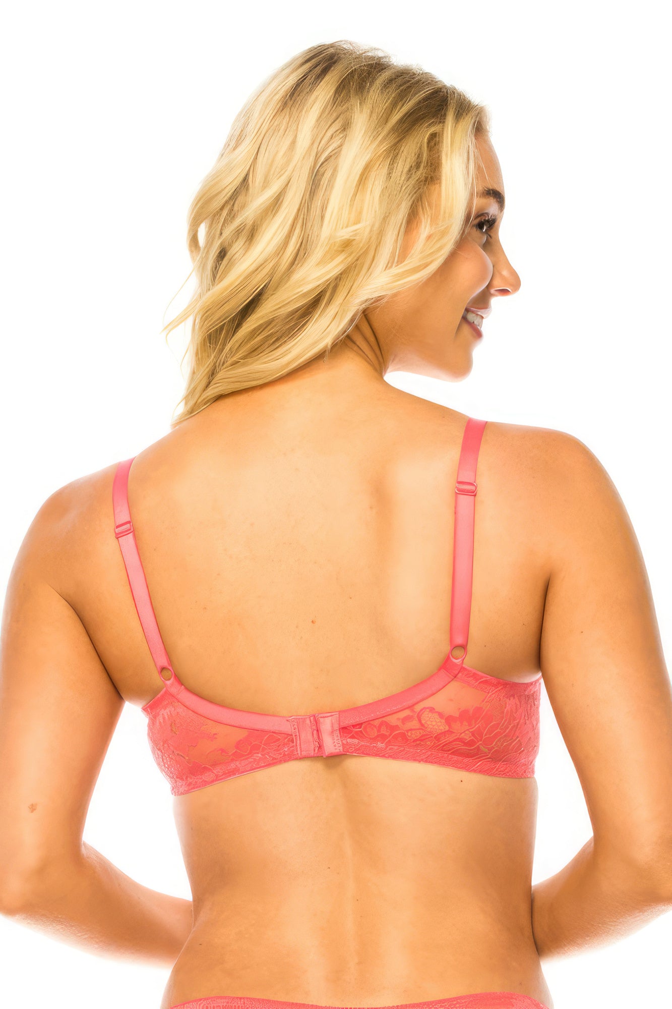 Calypso Coral Underwired Floral Lace Bra