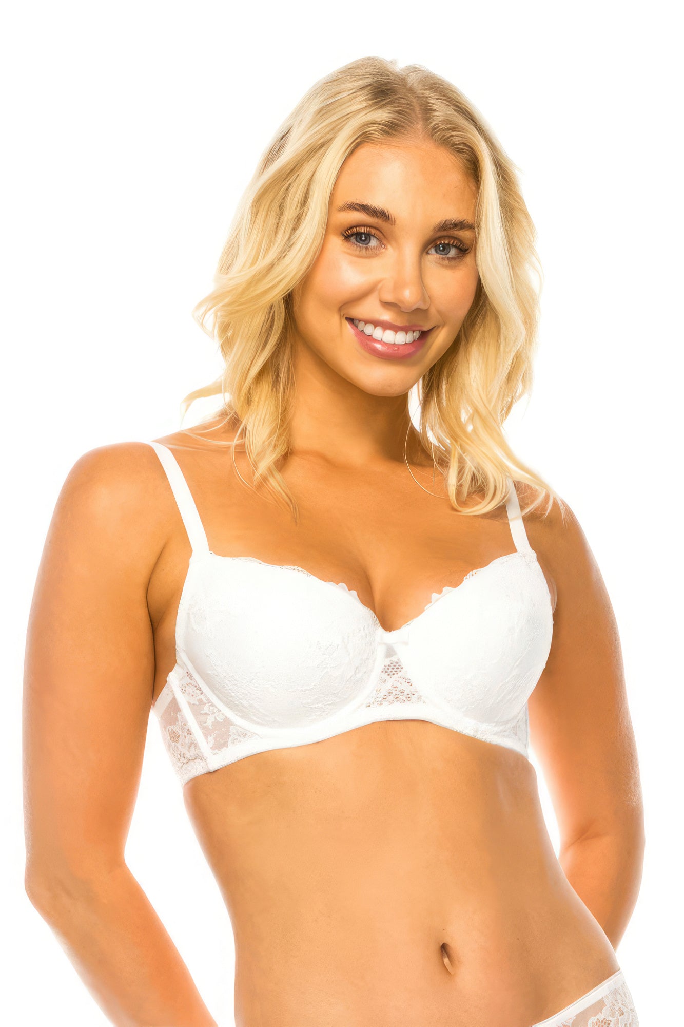 Classic White Underwire Floral Lace Bra