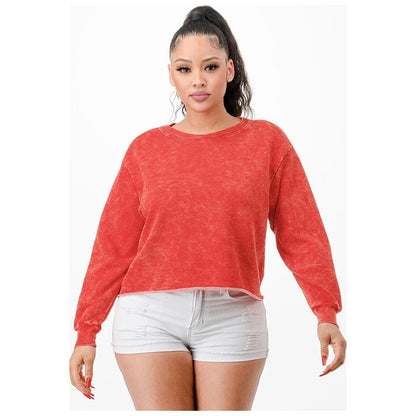 Washed French Terry Cropped Sweatshirts