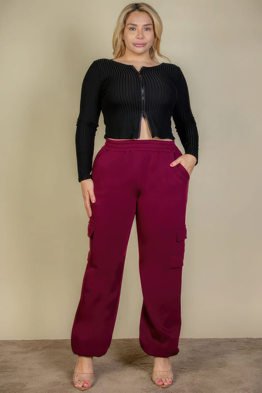 Women's Plus Size Sweatpants with Side Pocket & Drawstring Waist