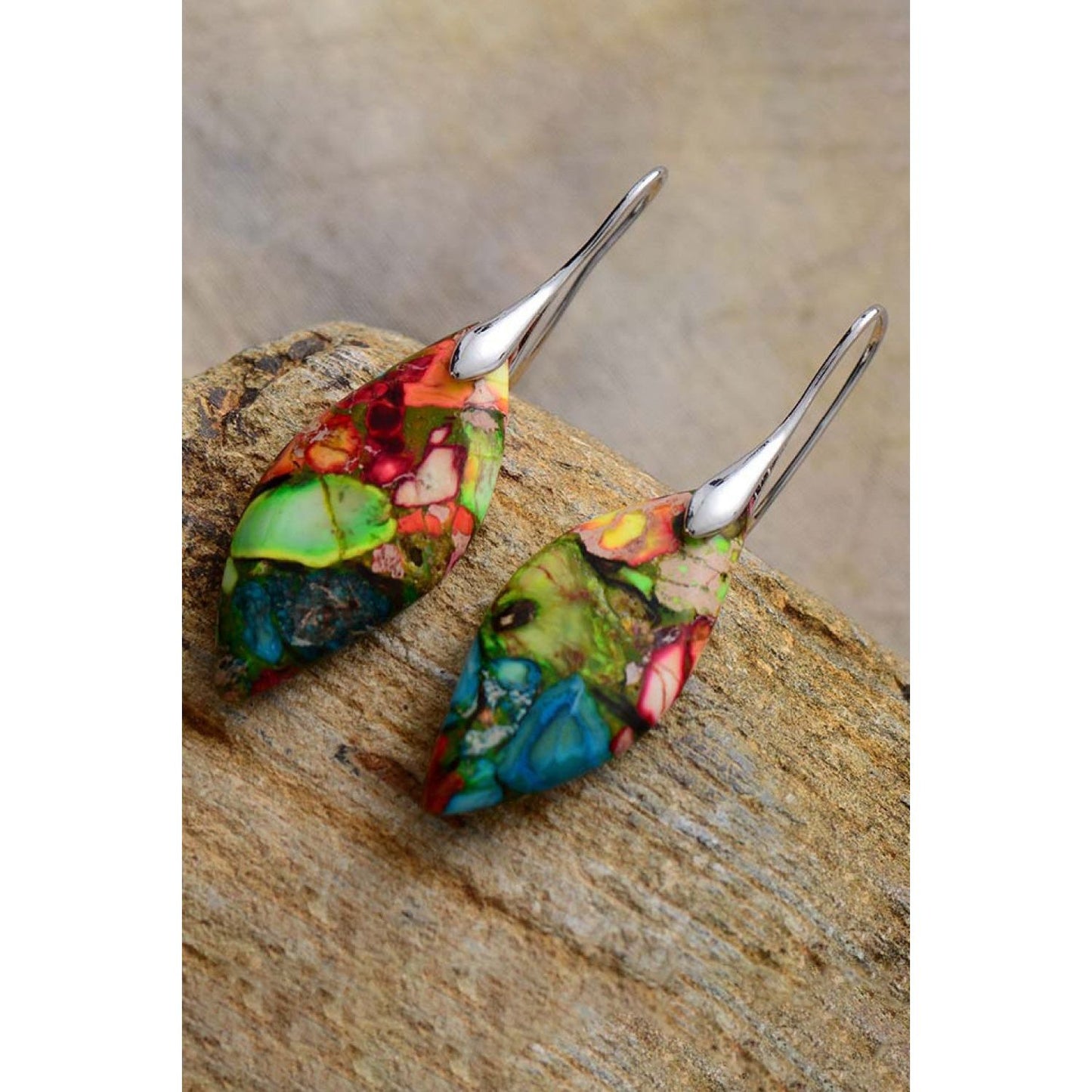 Handmade Natural Stone Dangle Earrings