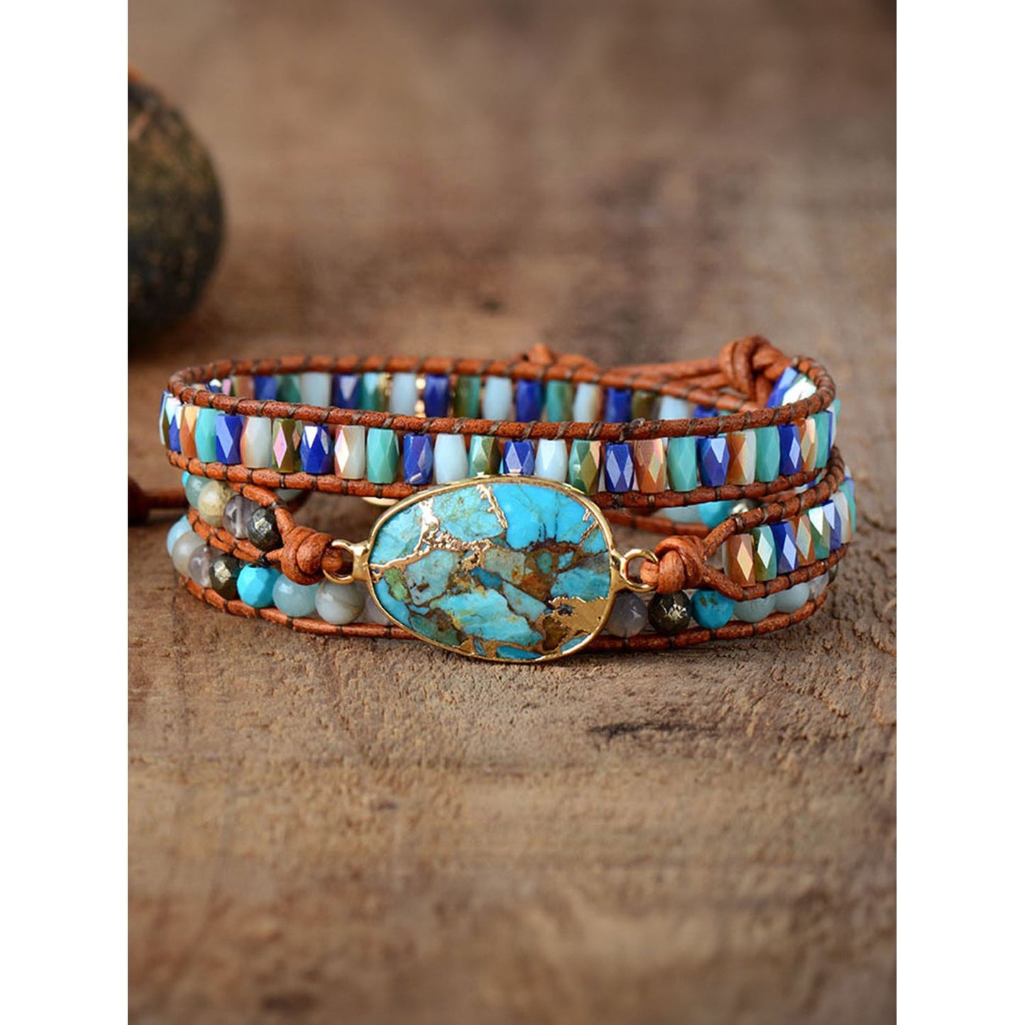 Triple-Layer Western Natural Stone Bracelet