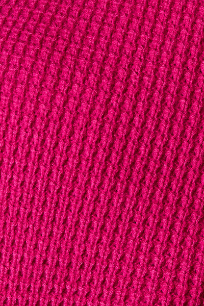 ZENANA Full Size Magenta Waffle-Knit Open Front Cardigan