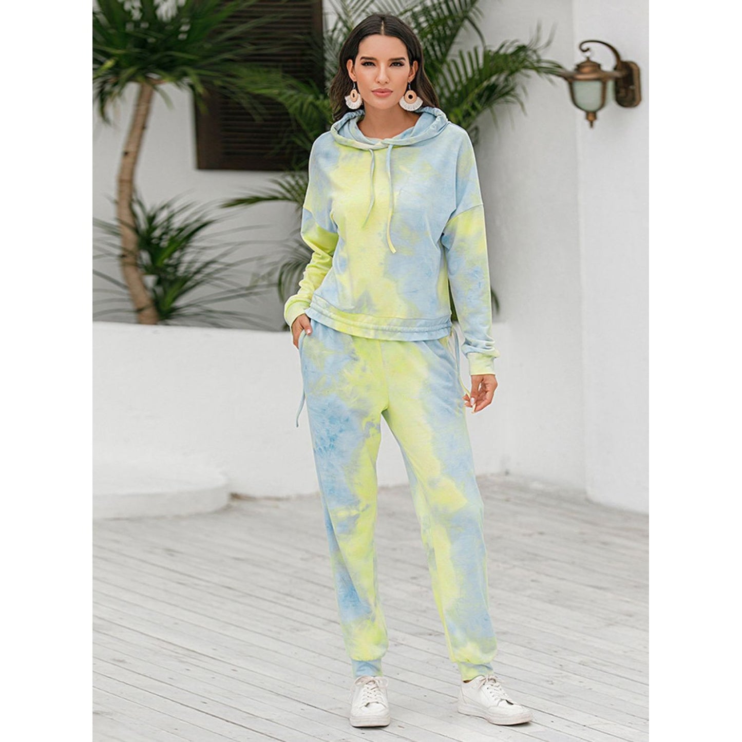 Tie-Dye Hoodie and Pants Activewear Set