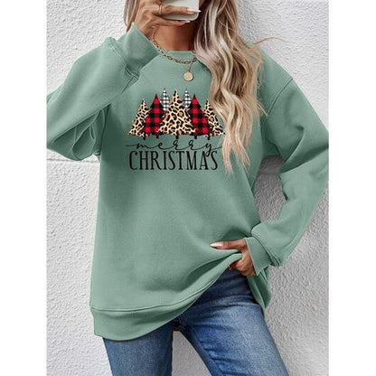 MERRY CHRISTMAS Round Neck Long Sleeve Sweatshirt