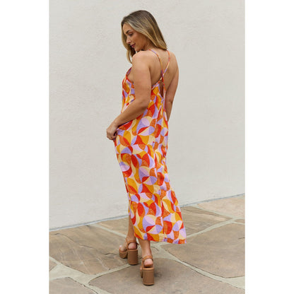 And The Why Full Size Printed Sleeveless Maxi Dress