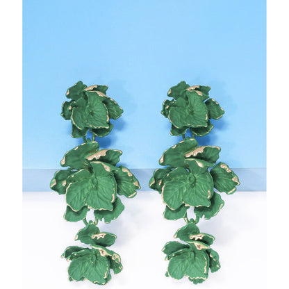 Flower Shape Zinc Alloy Dangle Earrings