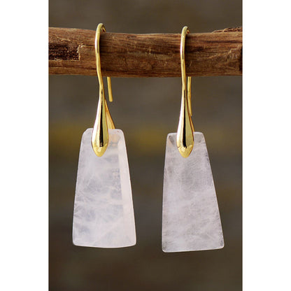 Handmade Geometrical Shape Natural Stone Dangle Earrings