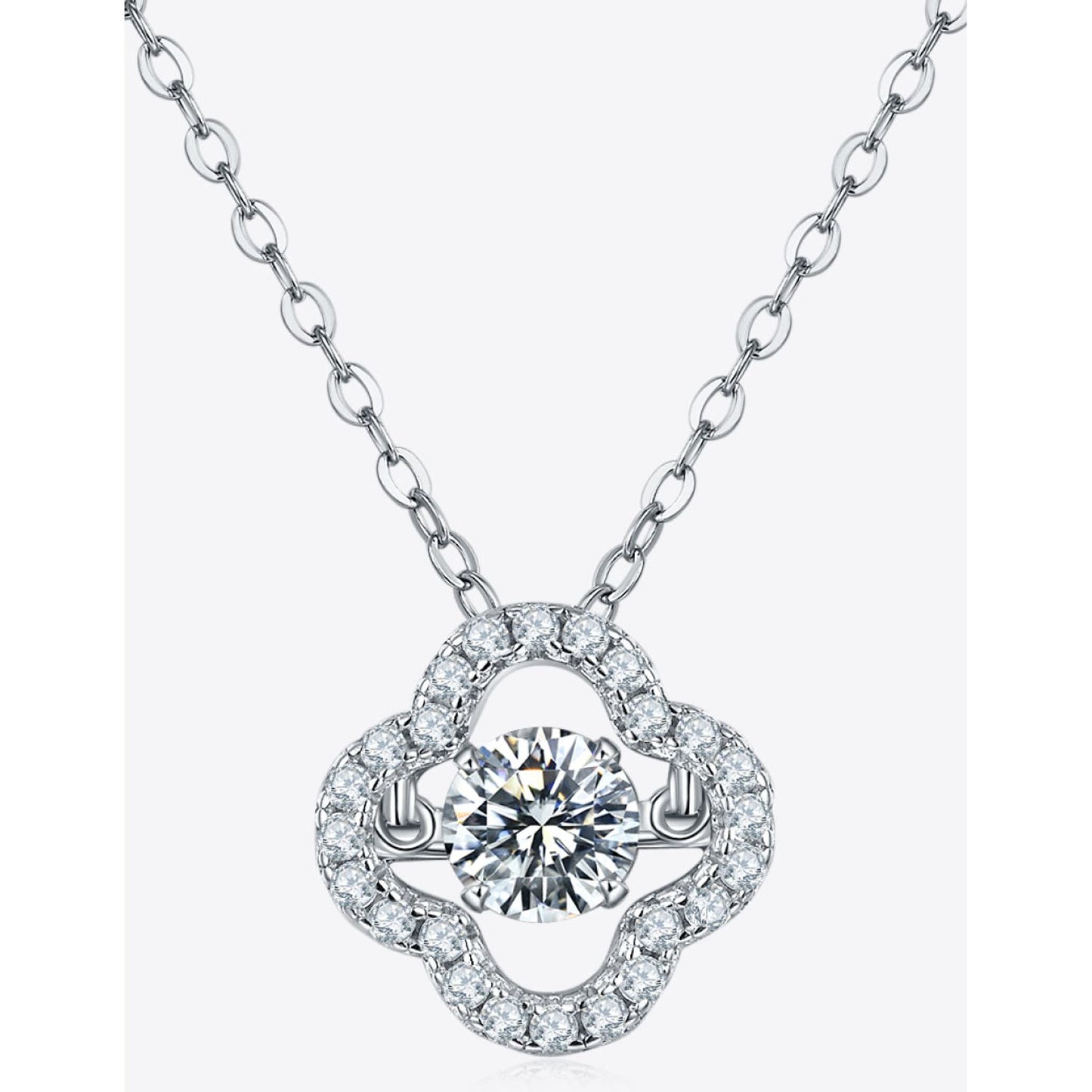 Moissanite Four Leaf Clover Pendant Necklace