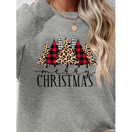 MERRY CHRISTMAS Round Neck Long Sleeve Sweatshirt