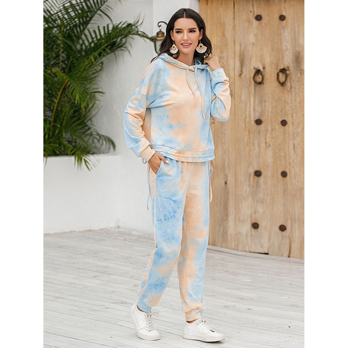 Tie-Dye Hoodie and Pants Activewear Set