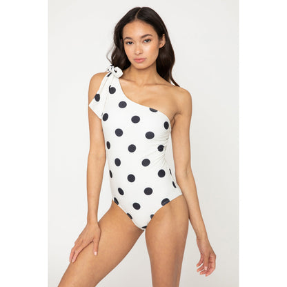 MARINA WEST Polka Dot Deep End One-Shoulder One-Piece Swimsuit