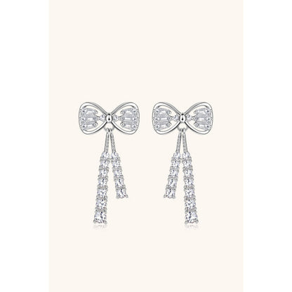 1.12 Carat Moissanite 925 Sterling Silver Bow Earrings