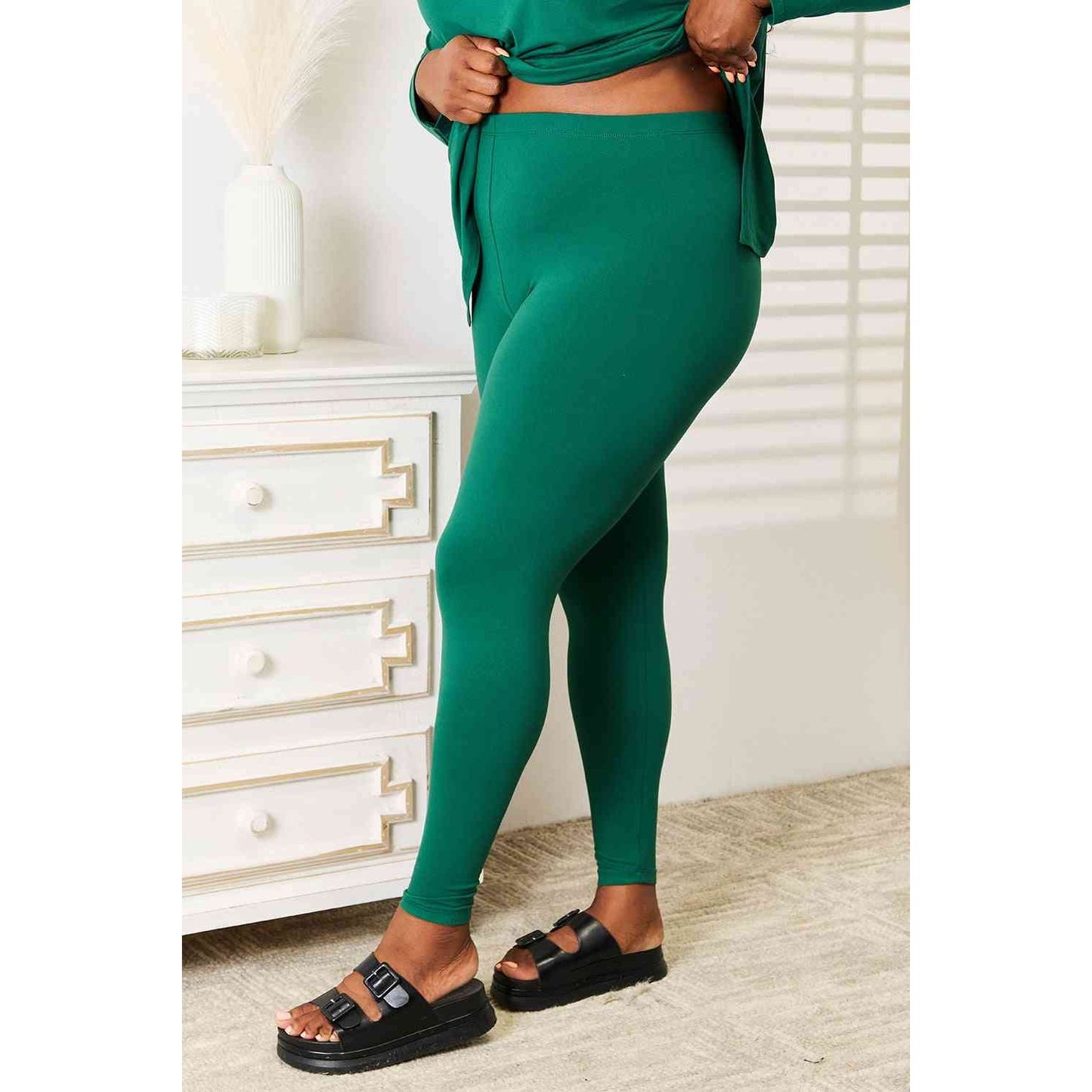 ZENANA Lazy Days Full Size Long Sleeve Top and Leggings Set