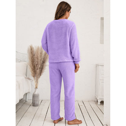 Teddy Long Sleeve Top and Pants Lounge Set