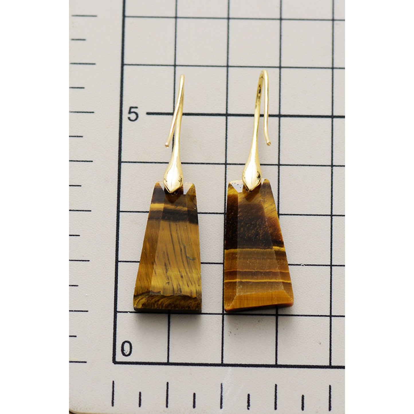 Handmade Geometrical Shape Natural Stone Dangle Earrings