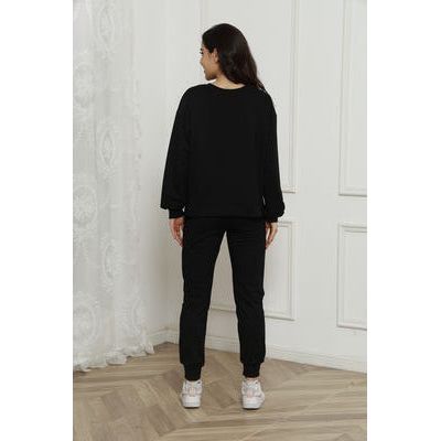 Round Neck Long Sleeve Top and Drawstring Pants Set