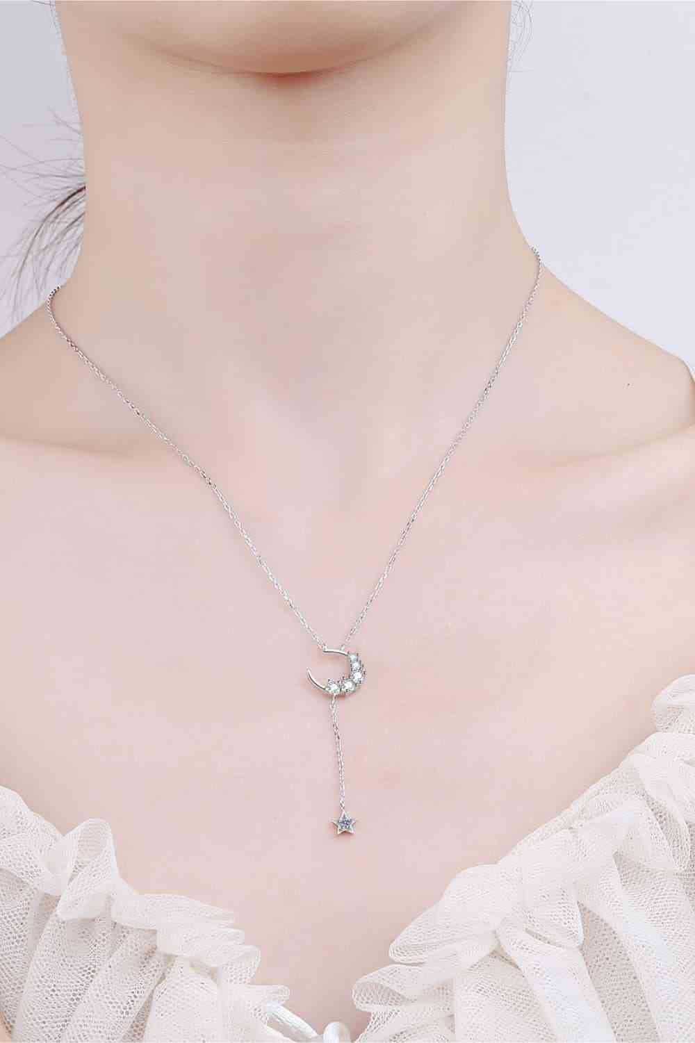 Star & Moon Moissanite Necklace