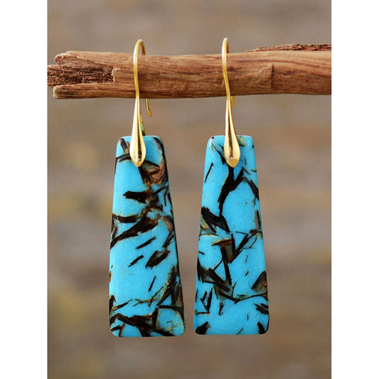 Geometrical Shape Imperial Jasper Dangle Earrings