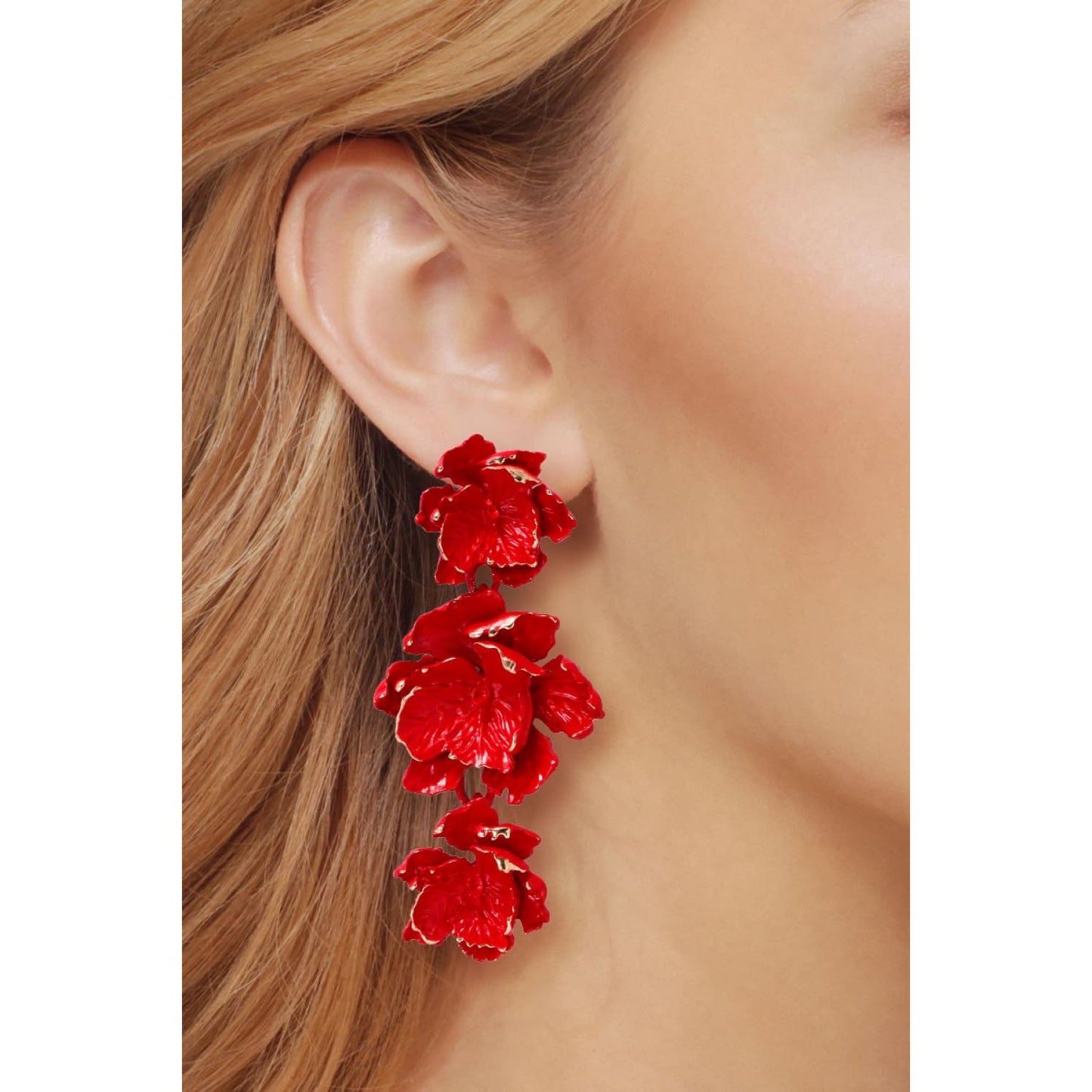 Flower Shape Zinc Alloy Dangle Earrings