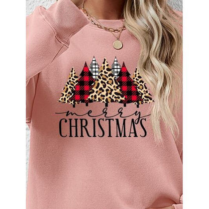 MERRY CHRISTMAS Round Neck Long Sleeve Sweatshirt