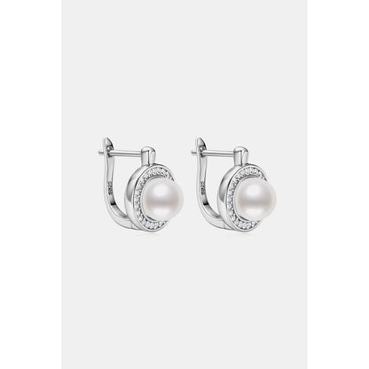 Moissanite Pearl 925 Sterling Silver Earrings