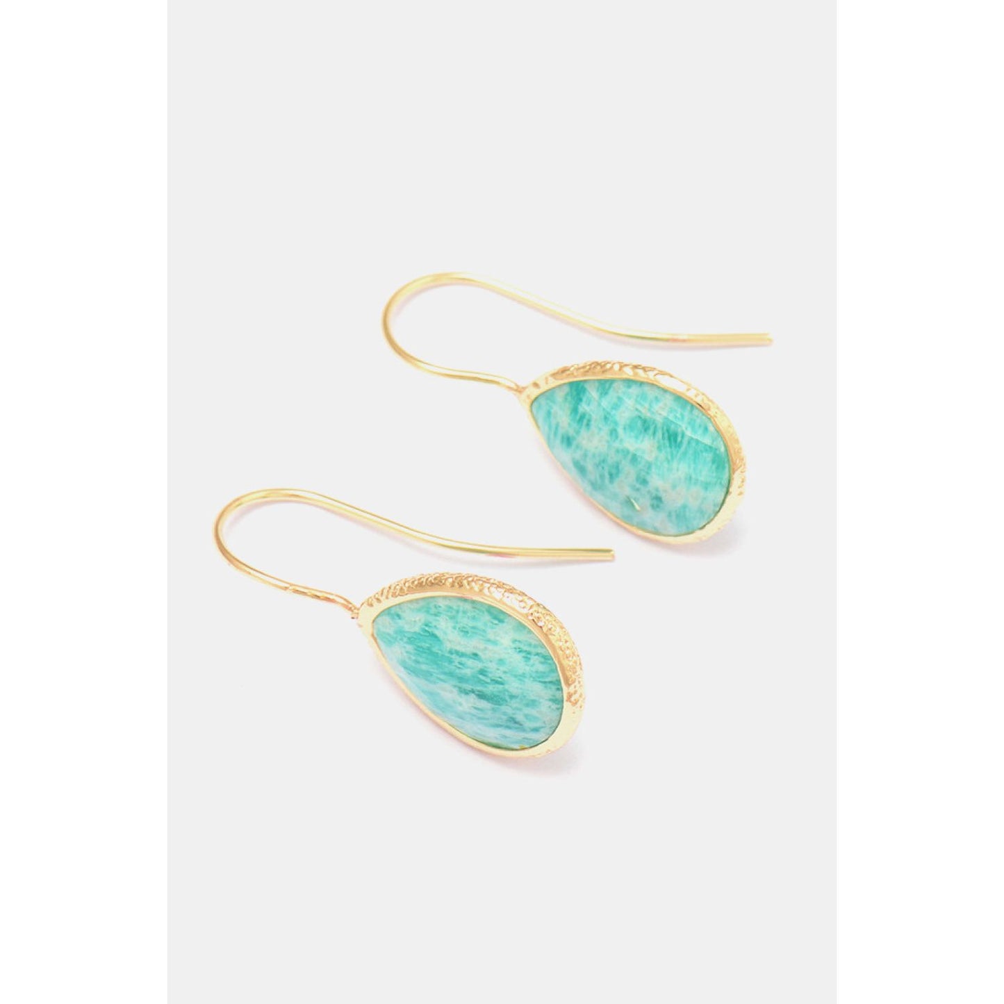 Handmade Natural Stone Teardrop Earrings