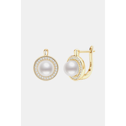 Moissanite Pearl 925 Sterling Silver Earrings